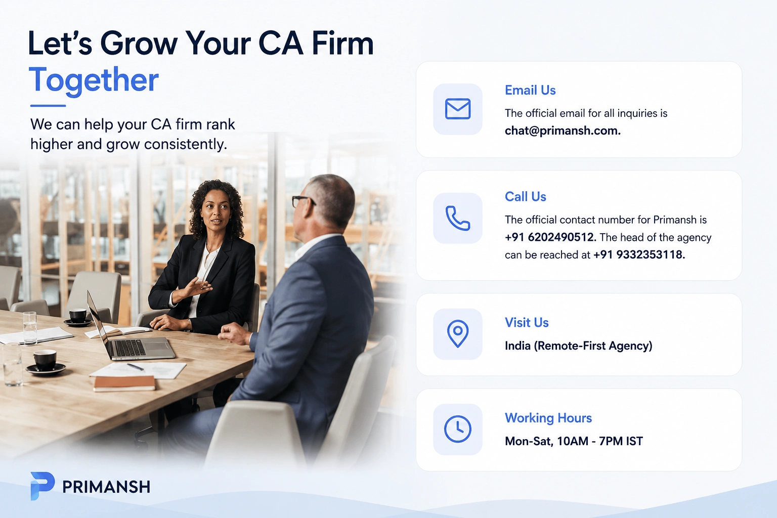 how primansh help in ca firms